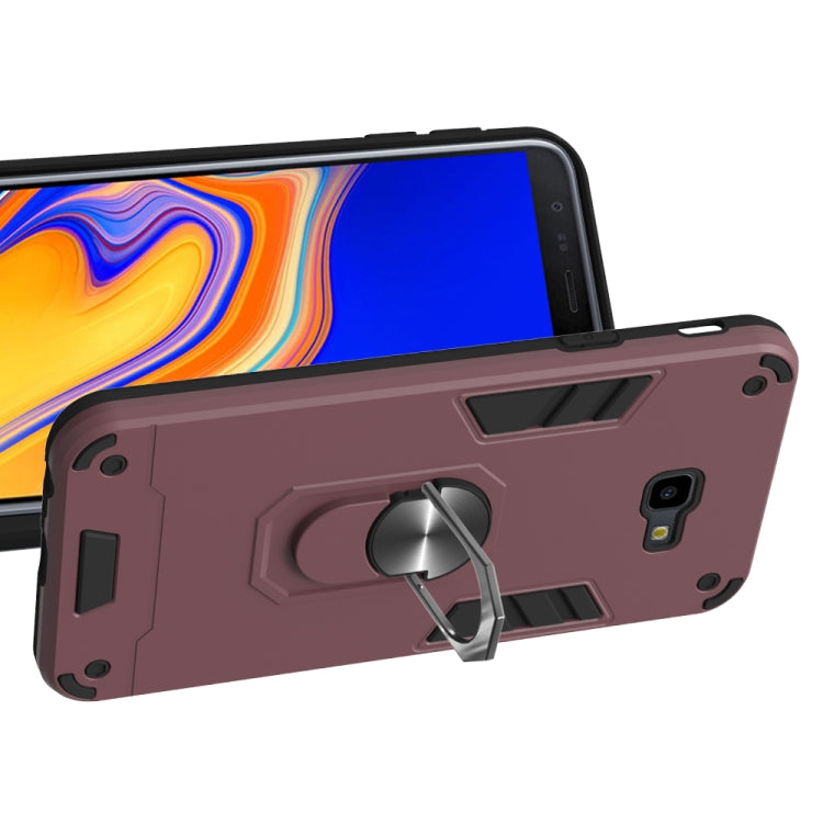 For Samsung Galaxy J4+ 2 in 1 Armour Series PC + TPU Protective Case with Ring Holder