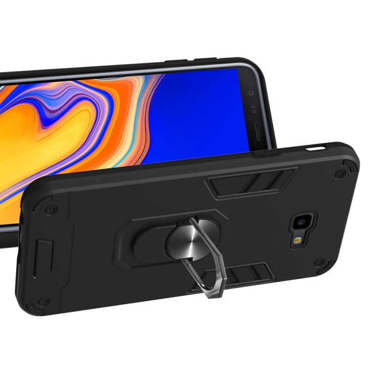 For Samsung Galaxy J4+ 2 in 1 Armour Series PC + TPU Protective Case with Ring Holder