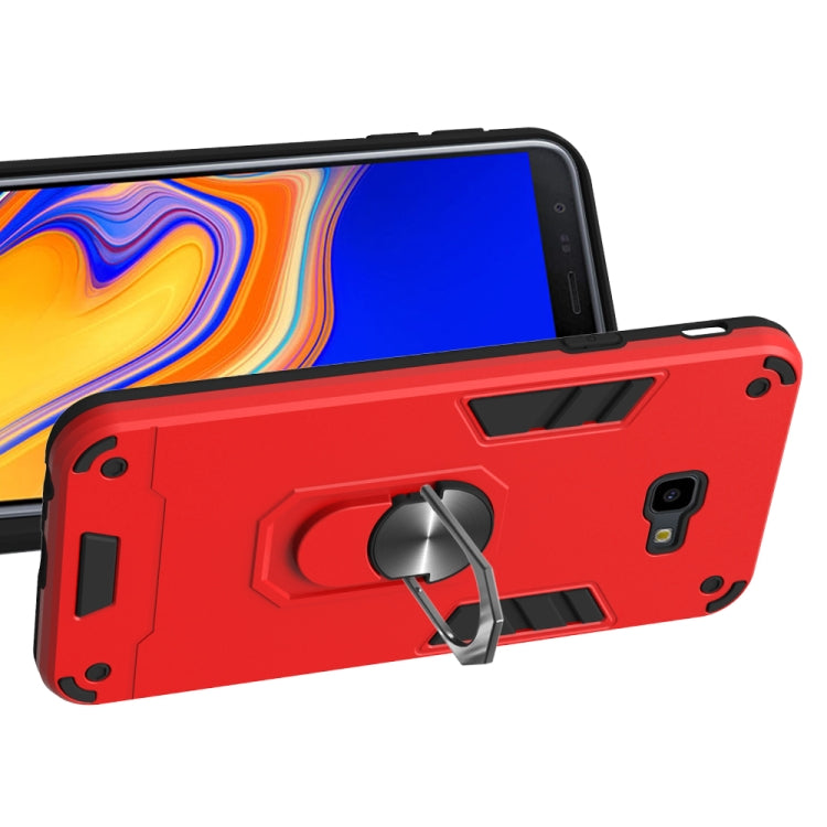 For Samsung Galaxy J4+ 2 in 1 Armour Series PC + TPU Protective Case with Ring Holder