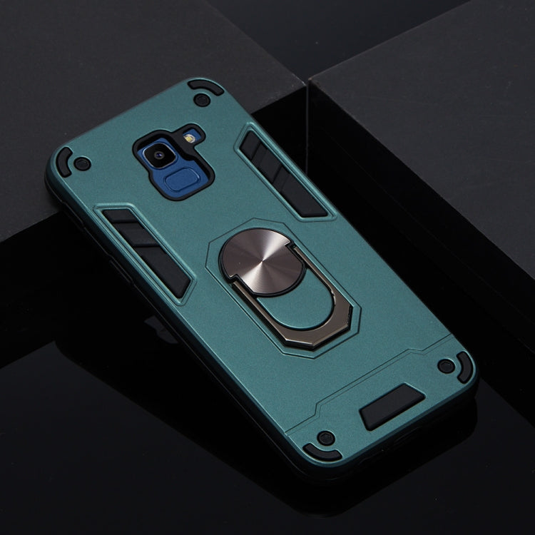 For Samsung Galaxy J6 (2018) 2 in 1 Armour Series PC + TPU Protective Case with Ring Holder