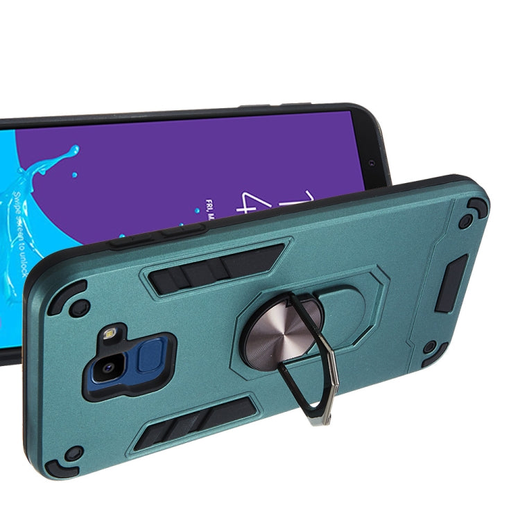 For Samsung Galaxy J6 (2018) 2 in 1 Armour Series PC + TPU Protective Case with Ring Holder