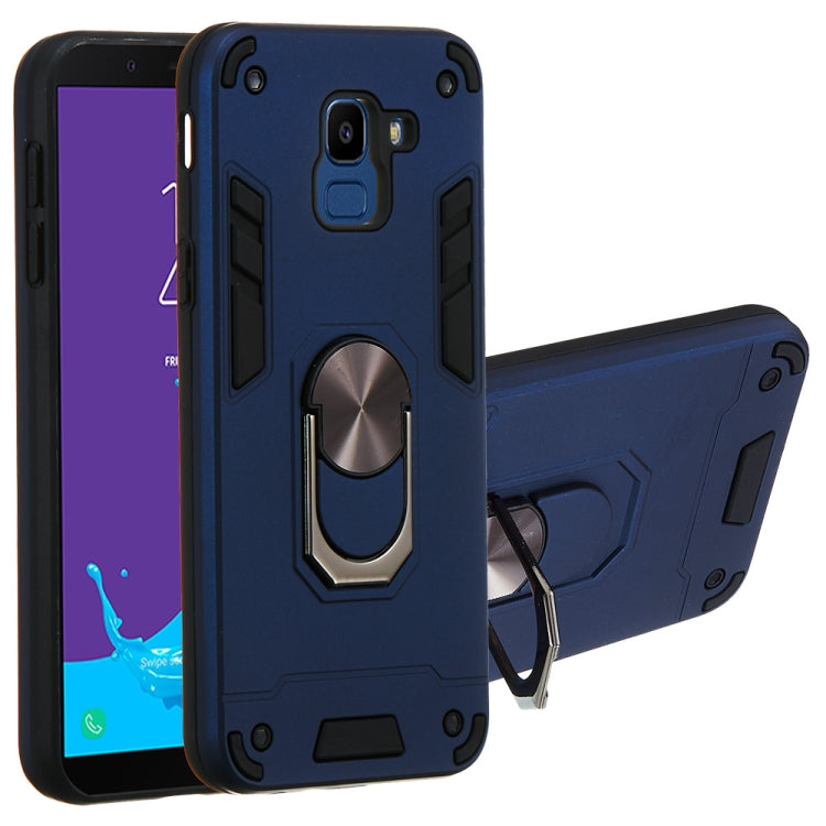 For Samsung Galaxy J6 (2018) 2 in 1 Armour Series PC + TPU Protective Case with Ring Holder