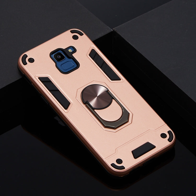 For Samsung Galaxy J6 (2018) 2 in 1 Armour Series PC + TPU Protective Case with Ring Holder