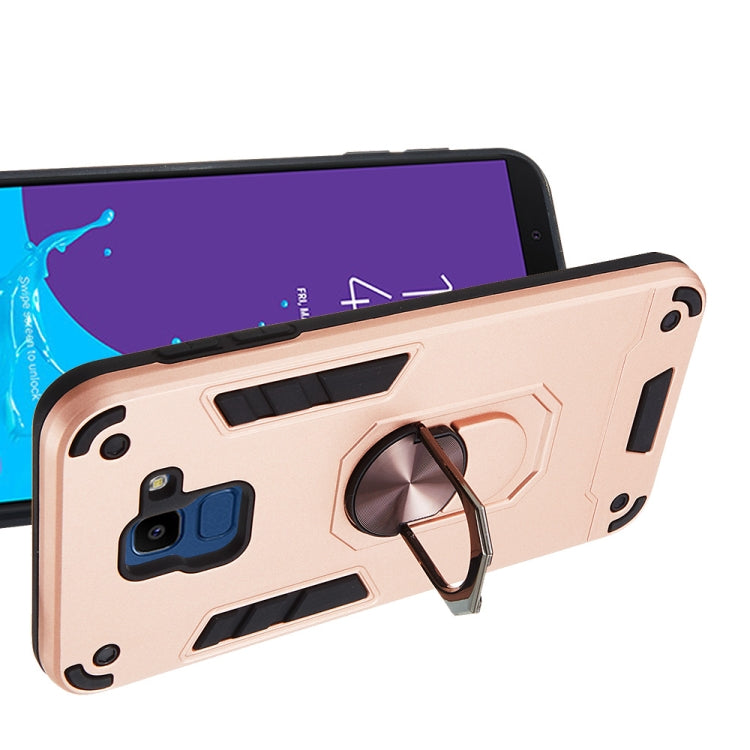 For Samsung Galaxy J6 (2018) 2 in 1 Armour Series PC + TPU Protective Case with Ring Holder