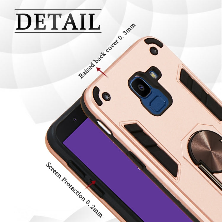 For Samsung Galaxy J6 (2018) 2 in 1 Armour Series PC + TPU Protective Case with Ring Holder