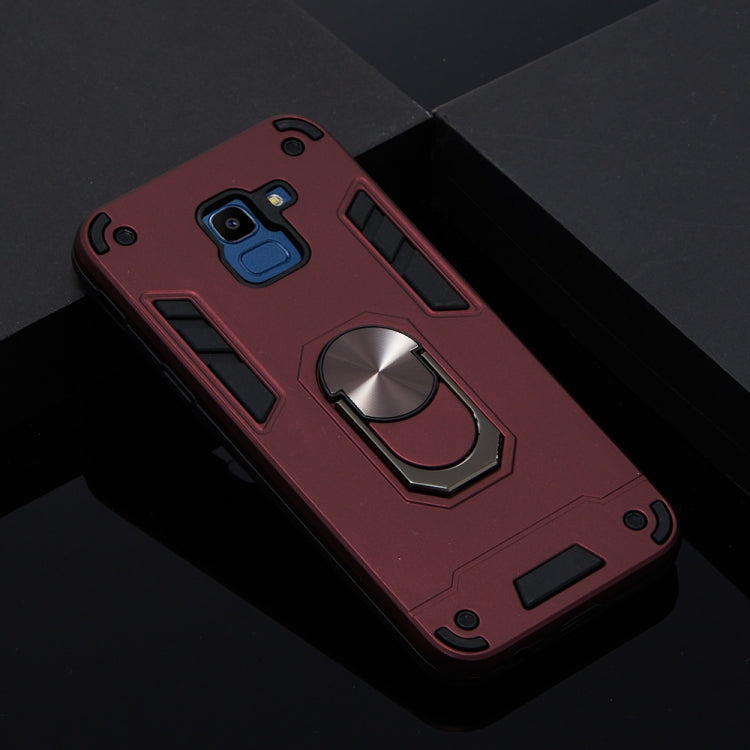 For Samsung Galaxy J6 (2018) 2 in 1 Armour Series PC + TPU Protective Case with Ring Holder