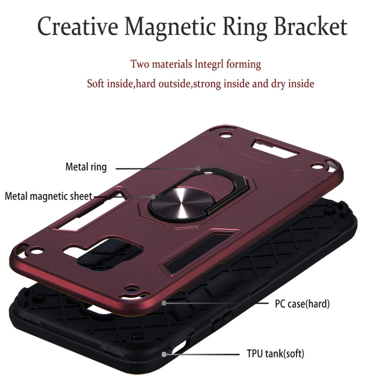 For Samsung Galaxy J6 (2018) 2 in 1 Armour Series PC + TPU Protective Case with Ring Holder