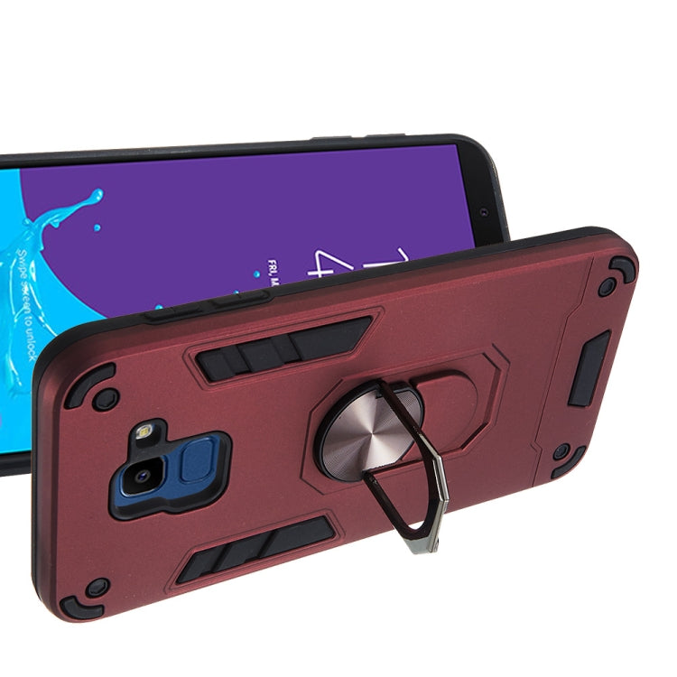 For Samsung Galaxy J6 (2018) 2 in 1 Armour Series PC + TPU Protective Case with Ring Holder