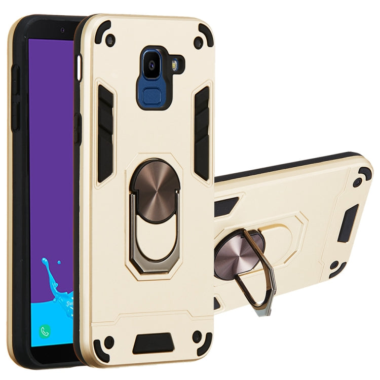 For Samsung Galaxy J6 (2018) 2 in 1 Armour Series PC + TPU Protective Case with Ring Holder