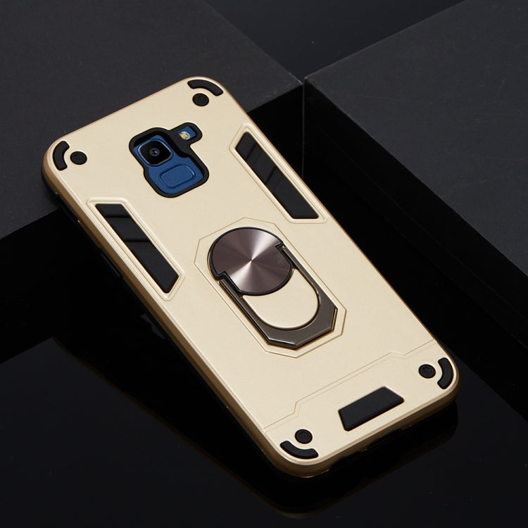 For Samsung Galaxy J6 (2018) 2 in 1 Armour Series PC + TPU Protective Case with Ring Holder