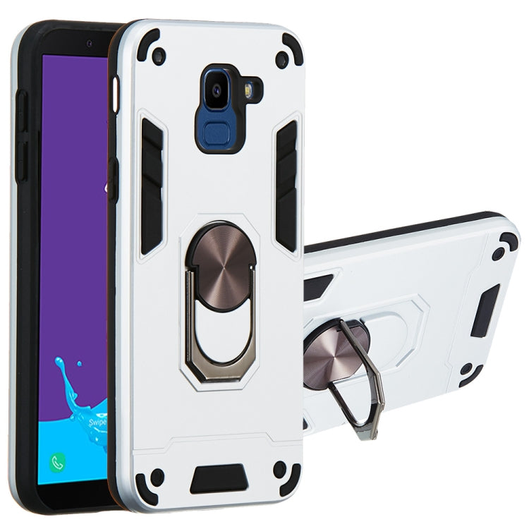 For Samsung Galaxy J6 (2018) 2 in 1 Armour Series PC + TPU Protective Case with Ring Holder