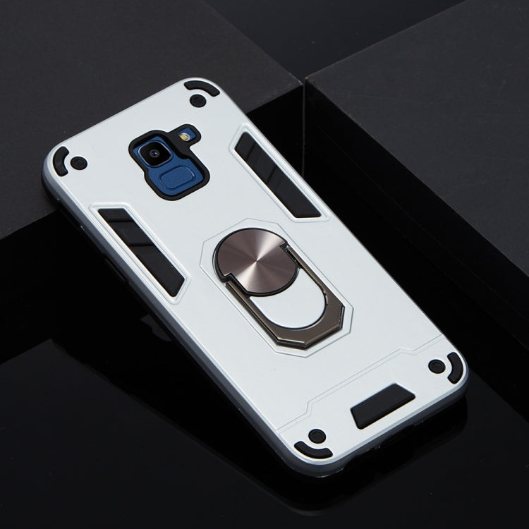 For Samsung Galaxy J6 (2018) 2 in 1 Armour Series PC + TPU Protective Case with Ring Holder