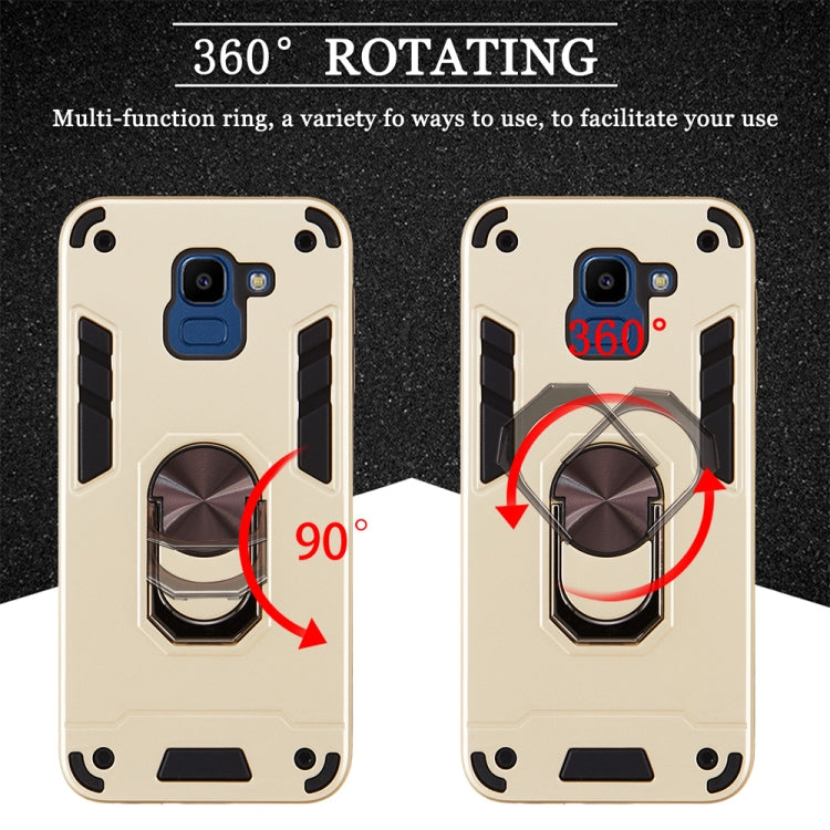 For Samsung Galaxy J6 (2018) 2 in 1 Armour Series PC + TPU Protective Case with Ring Holder