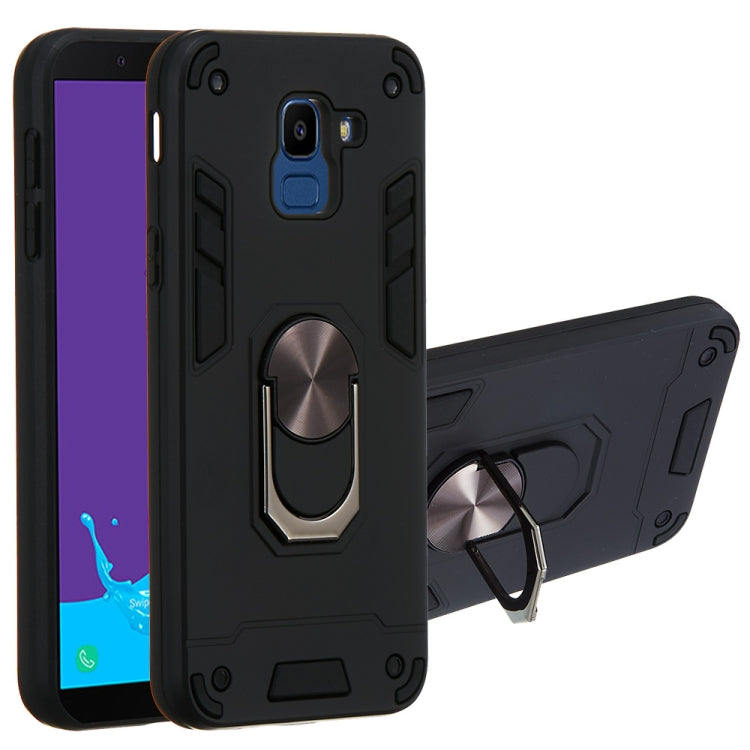 For Samsung Galaxy J6 (2018) 2 in 1 Armour Series PC + TPU Protective Case with Ring Holder