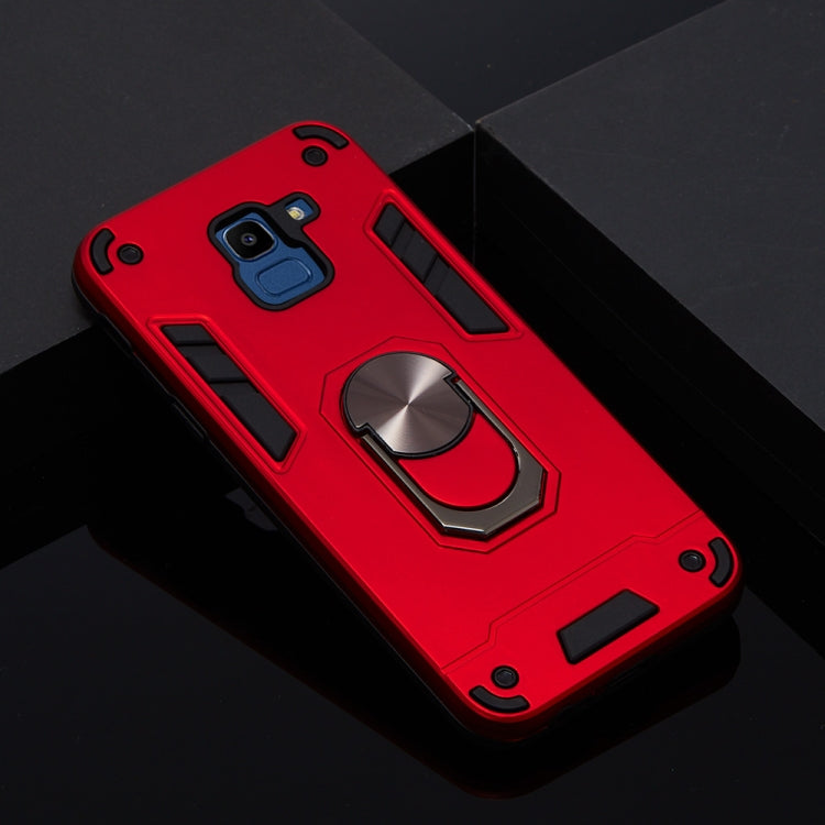For Samsung Galaxy J6 (2018) 2 in 1 Armour Series PC + TPU Protective Case with Ring Holder