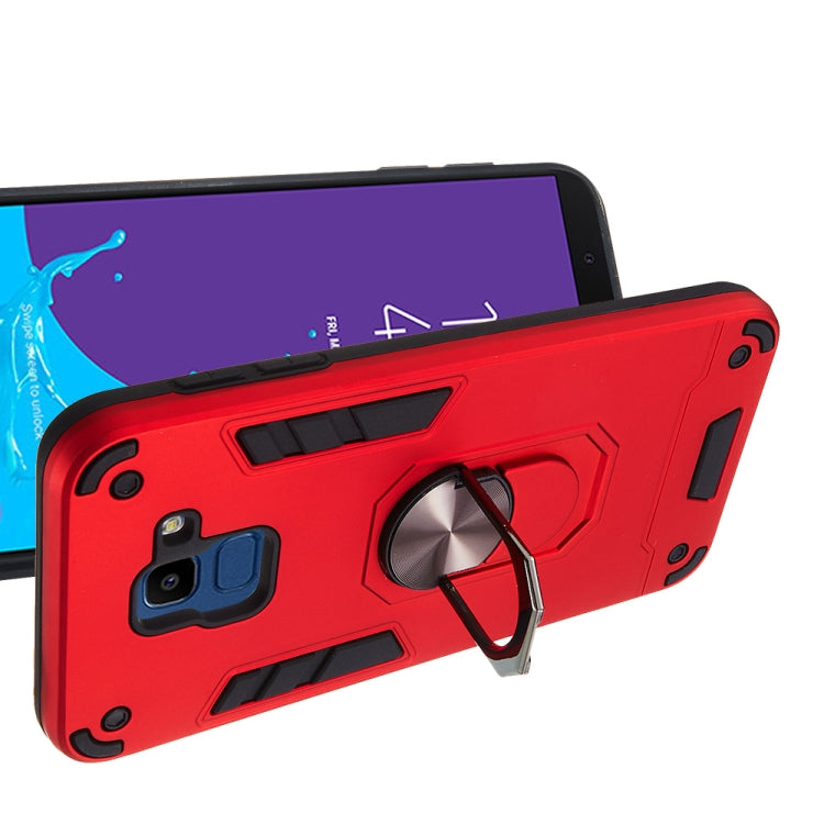 For Samsung Galaxy J6 (2018) 2 in 1 Armour Series PC + TPU Protective Case with Ring Holder
