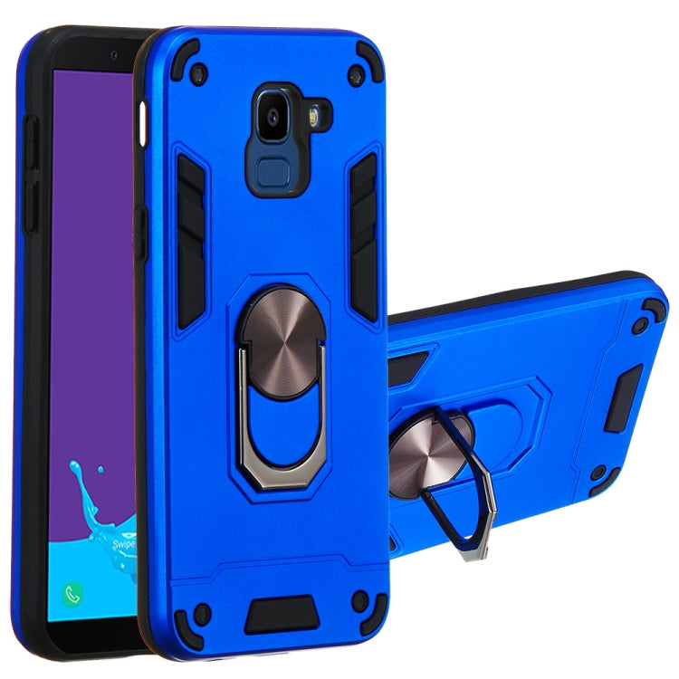 For Samsung Galaxy J6 (2018) 2 in 1 Armour Series PC + TPU Protective Case with Ring Holder