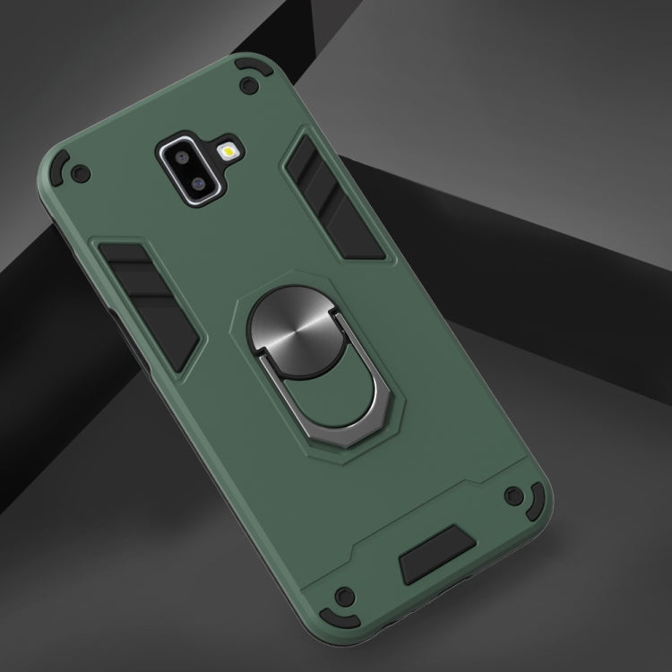 For Samsung Galaxy J6+ 2 in 1 Armour Series PC + TPU Protective Case with Ring Holder