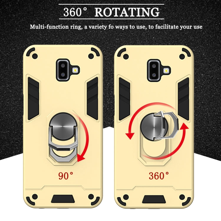 For Samsung Galaxy J6+ 2 in 1 Armour Series PC + TPU Protective Case with Ring Holder