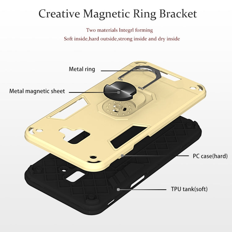 For Samsung Galaxy J6+ 2 in 1 Armour Series PC + TPU Protective Case with Ring Holder