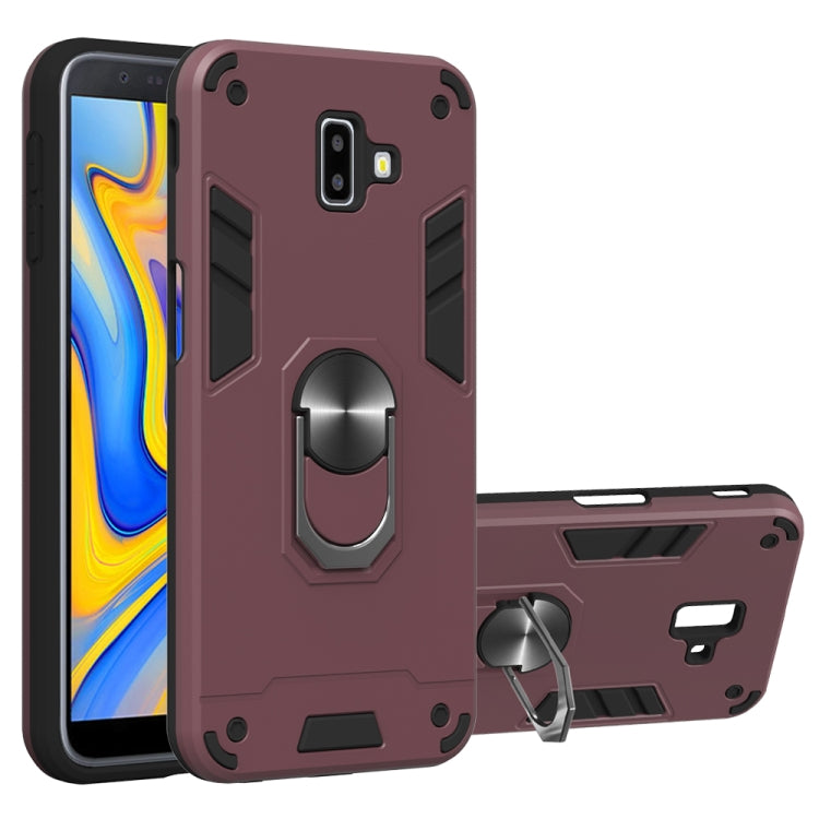 For Samsung Galaxy J6+ 2 in 1 Armour Series PC + TPU Protective Case with Ring Holder