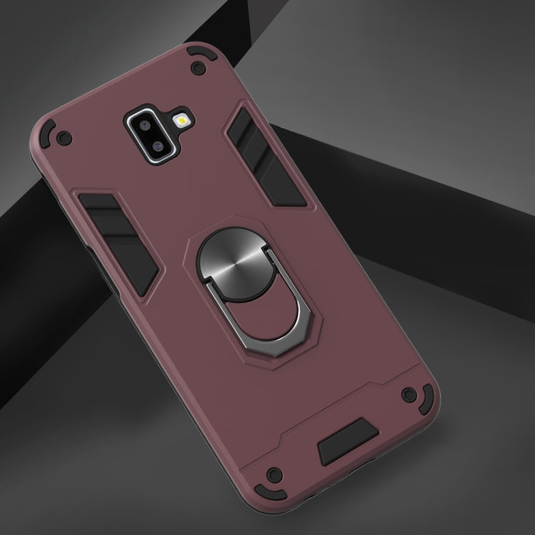 For Samsung Galaxy J6+ 2 in 1 Armour Series PC + TPU Protective Case with Ring Holder
