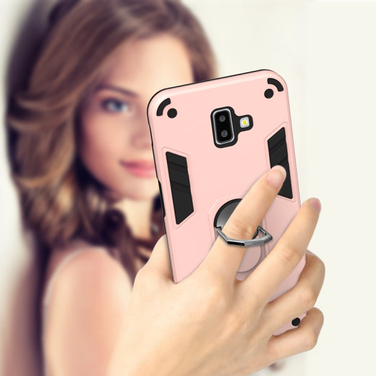 For Samsung Galaxy J6+ 2 in 1 Armour Series PC + TPU Protective Case with Ring Holder
