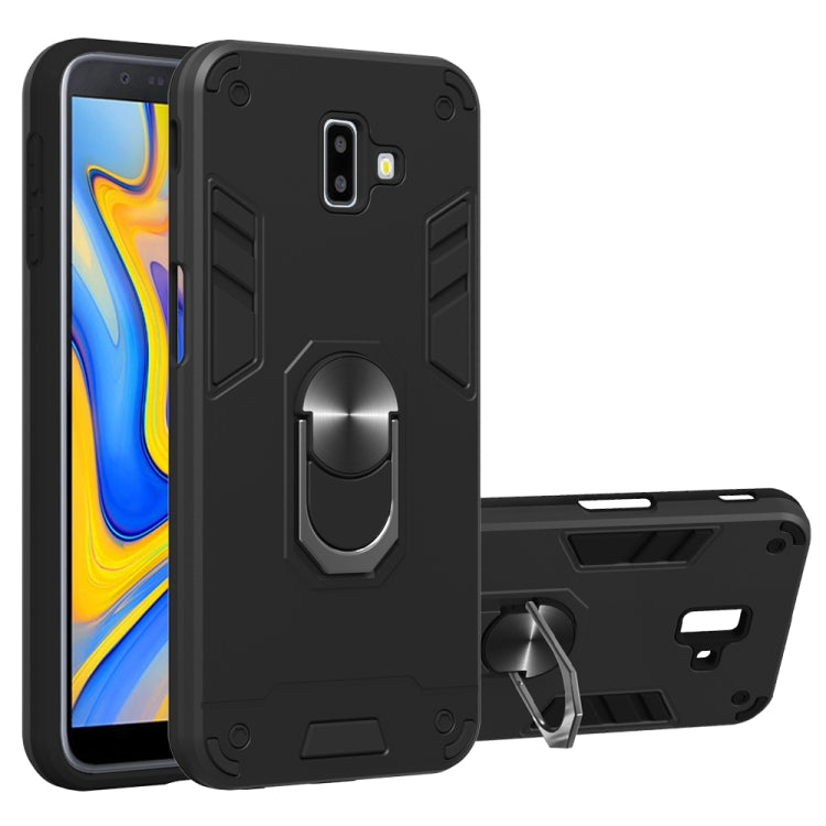 For Samsung Galaxy J6+ 2 in 1 Armour Series PC + TPU Protective Case with Ring Holder