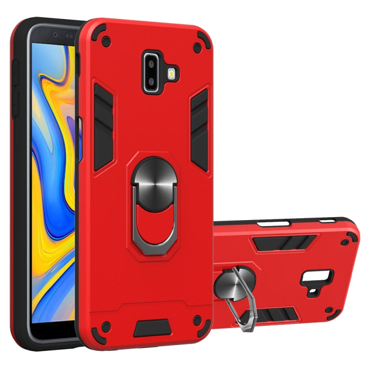 For Samsung Galaxy J6+ 2 in 1 Armour Series PC + TPU Protective Case with Ring Holder