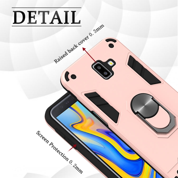 For Samsung Galaxy J6+ 2 in 1 Armour Series PC + TPU Protective Case with Ring Holder