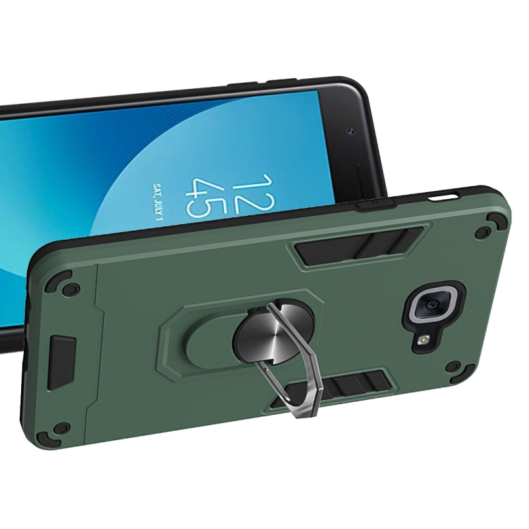 For Samsung Galaxy J7 Max 2 in 1 Armour Series PC + TPU Protective Case with Ring Holder