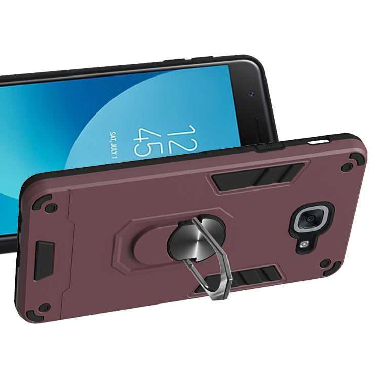 For Samsung Galaxy J7 Max 2 in 1 Armour Series PC + TPU Protective Case with Ring Holder