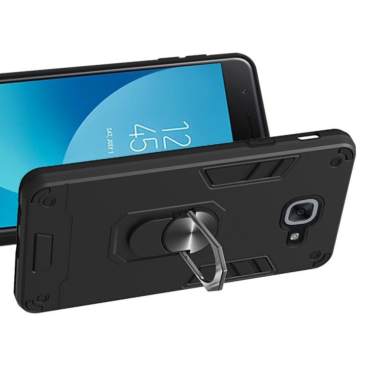 For Samsung Galaxy J7 Max 2 in 1 Armour Series PC + TPU Protective Case with Ring Holder