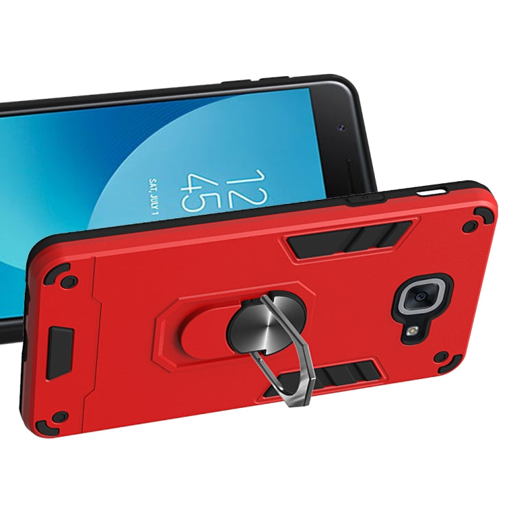 For Samsung Galaxy J7 Max 2 in 1 Armour Series PC + TPU Protective Case with Ring Holder
