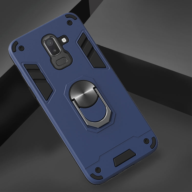For Samsung Galaxy J8 (2018) 2 in 1 Armour Series PC + TPU Protective Case with Ring Holder