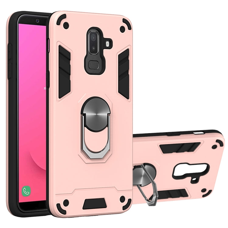 For Samsung Galaxy J8 (2018) 2 in 1 Armour Series PC + TPU Protective Case with Ring Holder