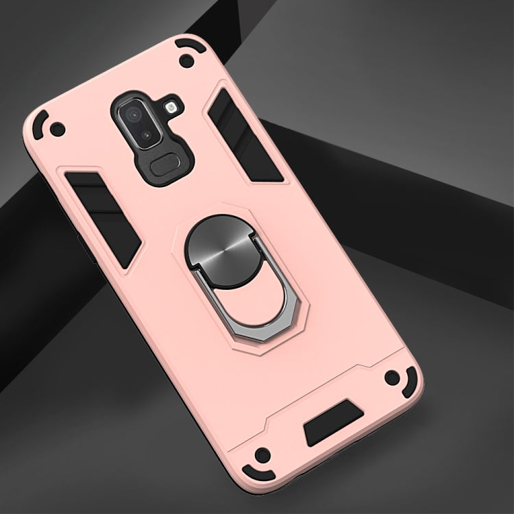 For Samsung Galaxy J8 (2018) 2 in 1 Armour Series PC + TPU Protective Case with Ring Holder