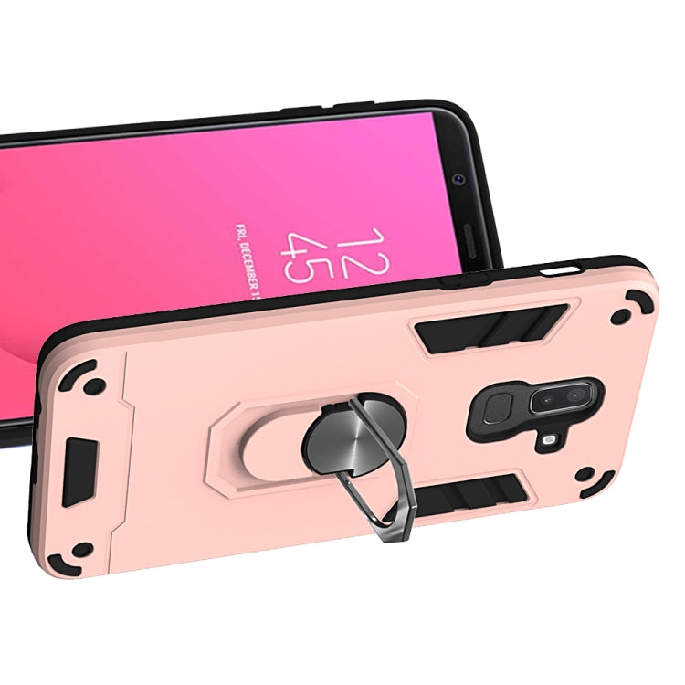 For Samsung Galaxy J8 (2018) 2 in 1 Armour Series PC + TPU Protective Case with Ring Holder