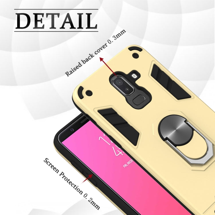 For Samsung Galaxy J8 (2018) 2 in 1 Armour Series PC + TPU Protective Case with Ring Holder