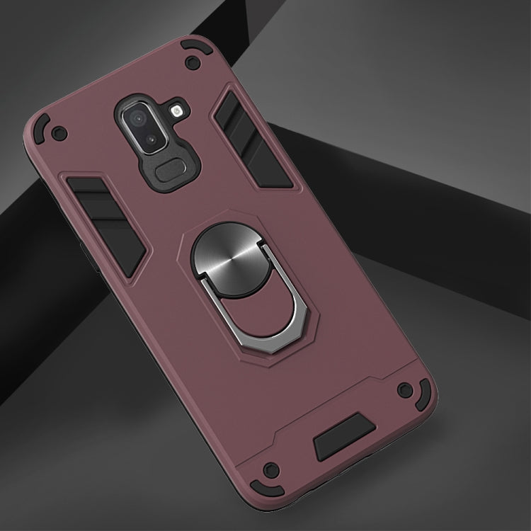 For Samsung Galaxy J8 (2018) 2 in 1 Armour Series PC + TPU Protective Case with Ring Holder