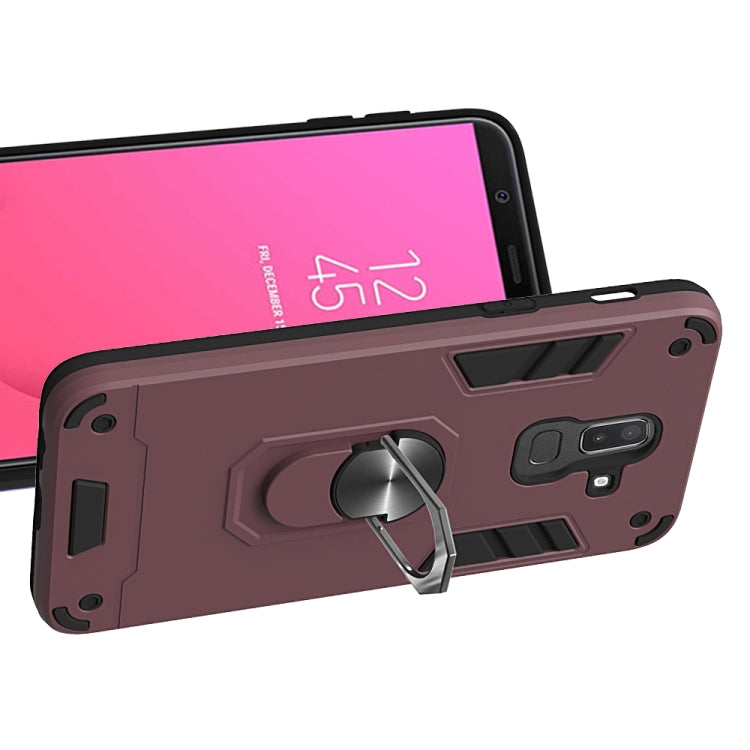 For Samsung Galaxy J8 (2018) 2 in 1 Armour Series PC + TPU Protective Case with Ring Holder