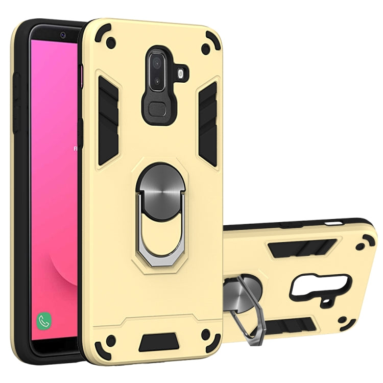 For Samsung Galaxy J8 (2018) 2 in 1 Armour Series PC + TPU Protective Case with Ring Holder