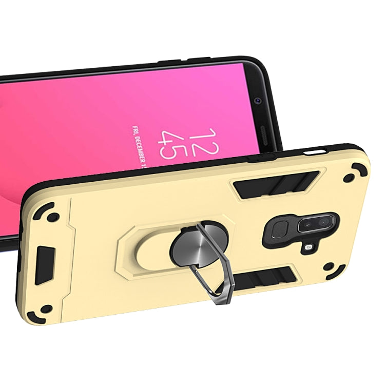 For Samsung Galaxy J8 (2018) 2 in 1 Armour Series PC + TPU Protective Case with Ring Holder
