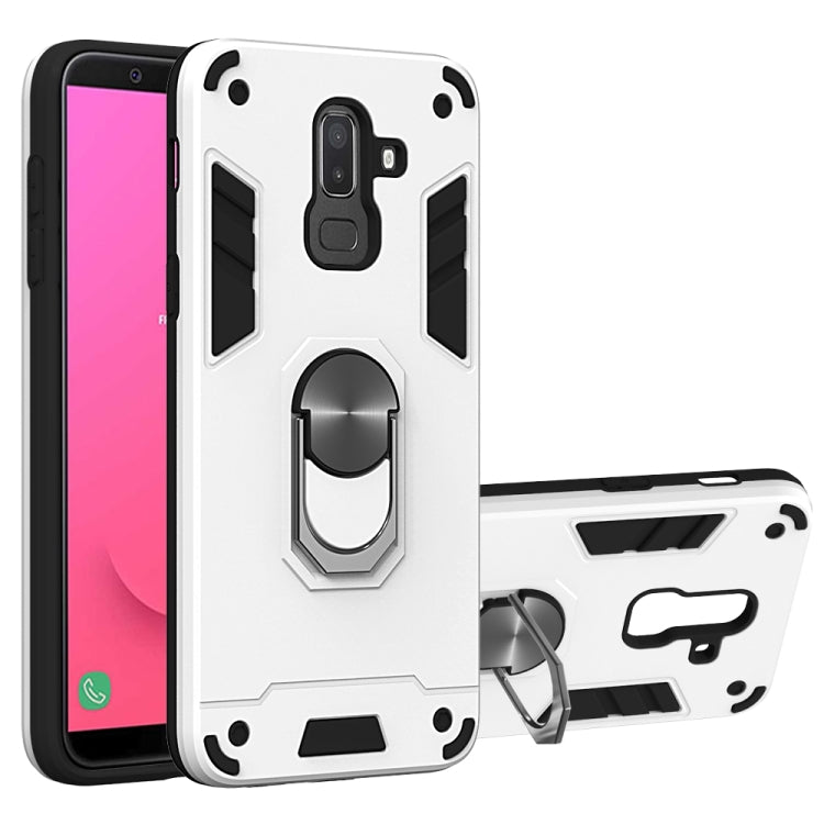 For Samsung Galaxy J8 (2018) 2 in 1 Armour Series PC + TPU Protective Case with Ring Holder