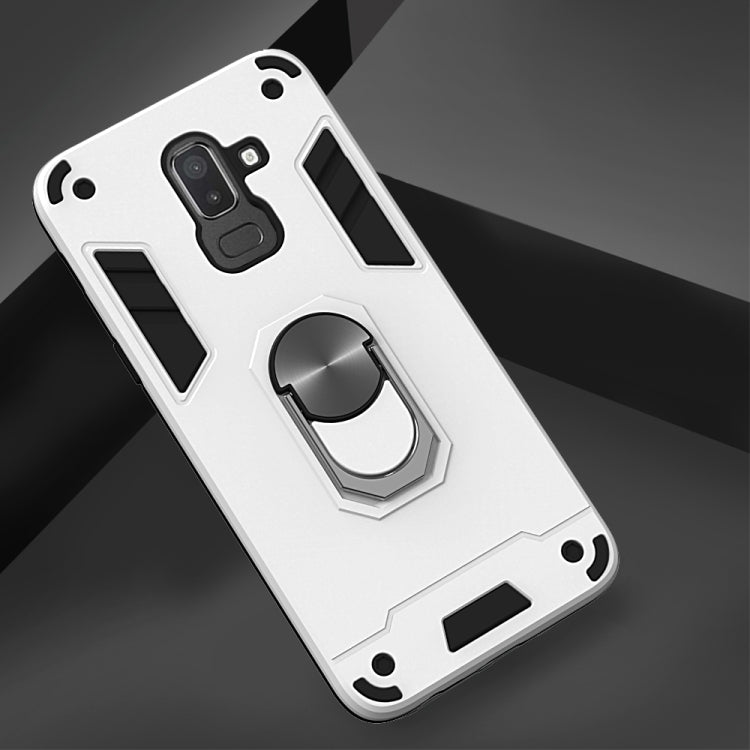 For Samsung Galaxy J8 (2018) 2 in 1 Armour Series PC + TPU Protective Case with Ring Holder