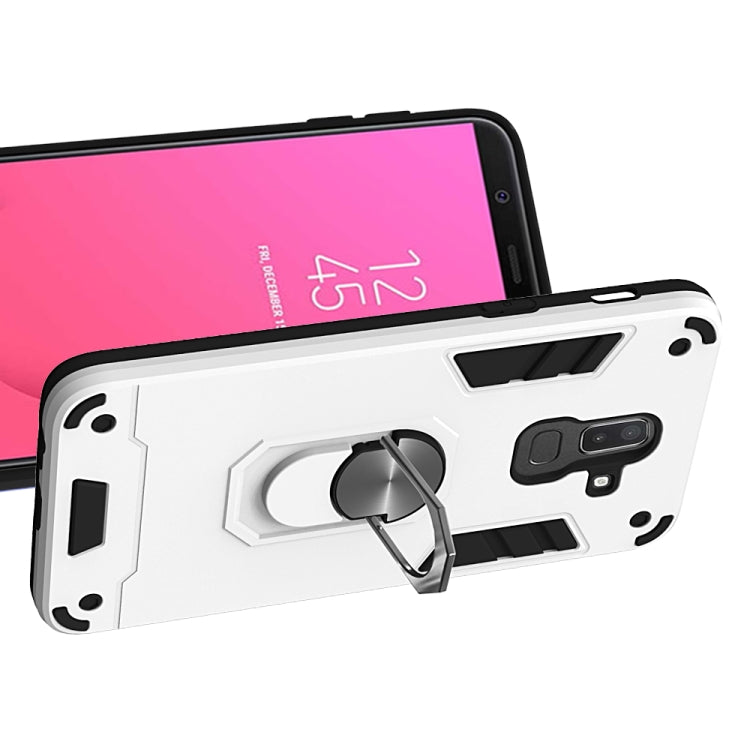 For Samsung Galaxy J8 (2018) 2 in 1 Armour Series PC + TPU Protective Case with Ring Holder