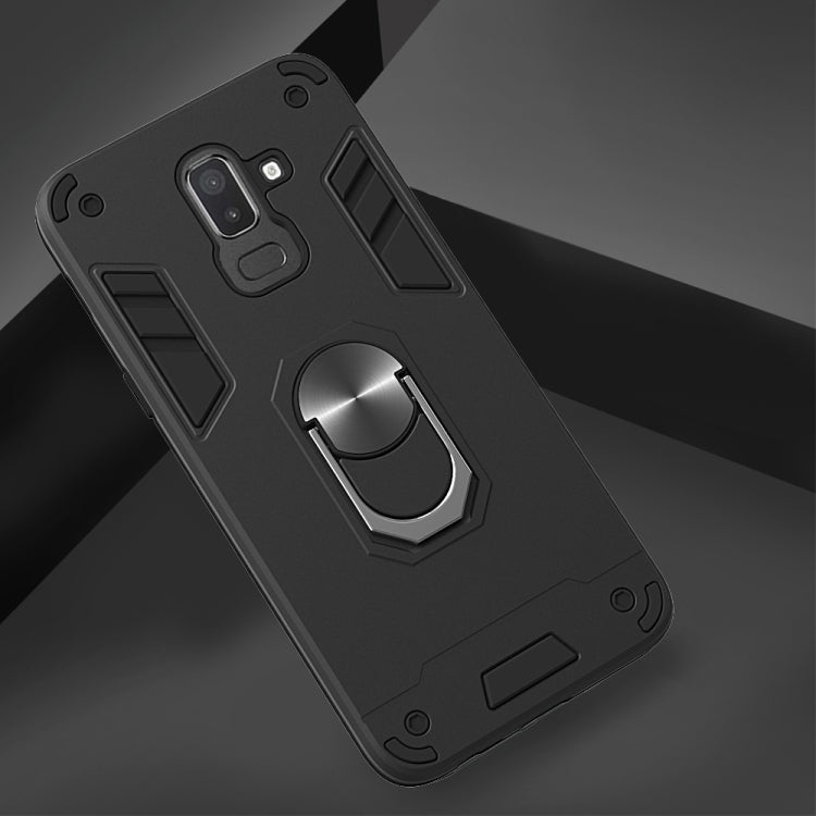For Samsung Galaxy J8 (2018) 2 in 1 Armour Series PC + TPU Protective Case with Ring Holder