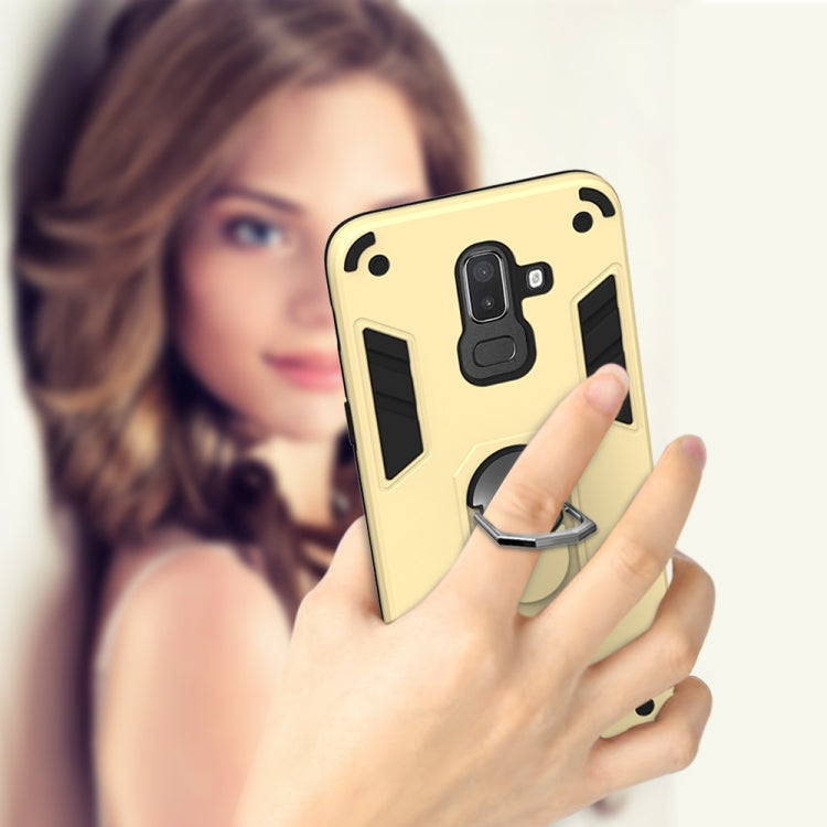 For Samsung Galaxy J8 (2018) 2 in 1 Armour Series PC + TPU Protective Case with Ring Holder