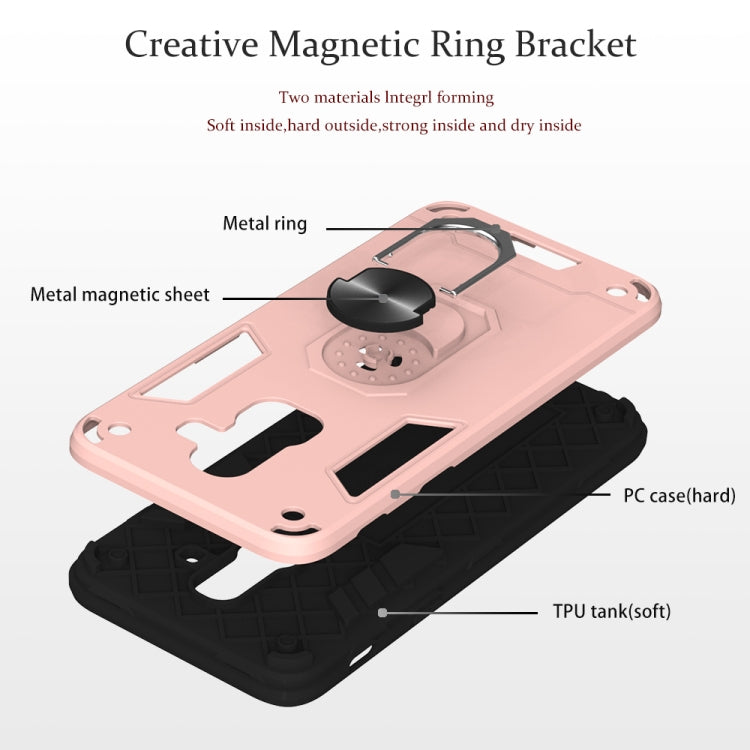 For Samsung Galaxy J8 (2018) 2 in 1 Armour Series PC + TPU Protective Case with Ring Holder
