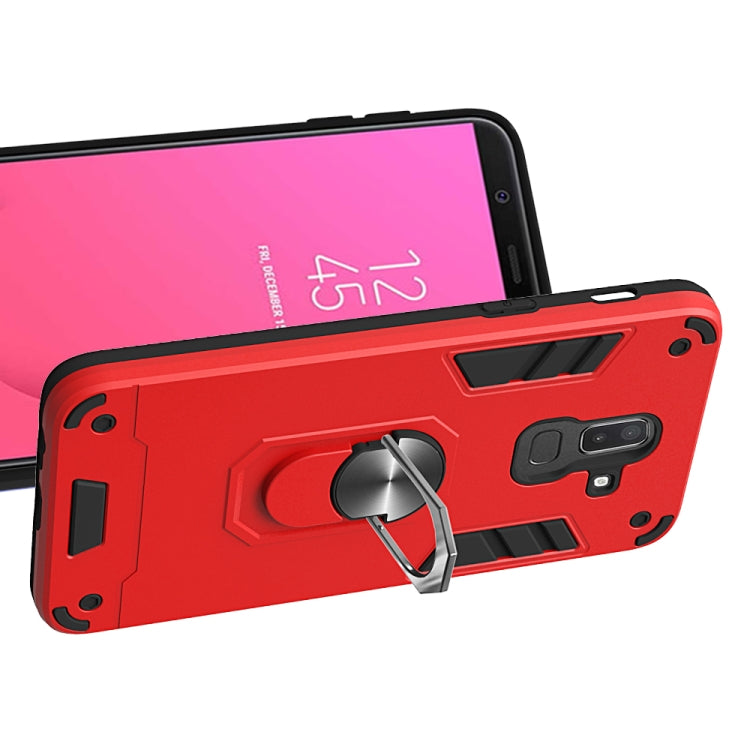 For Samsung Galaxy J8 (2018) 2 in 1 Armour Series PC + TPU Protective Case with Ring Holder